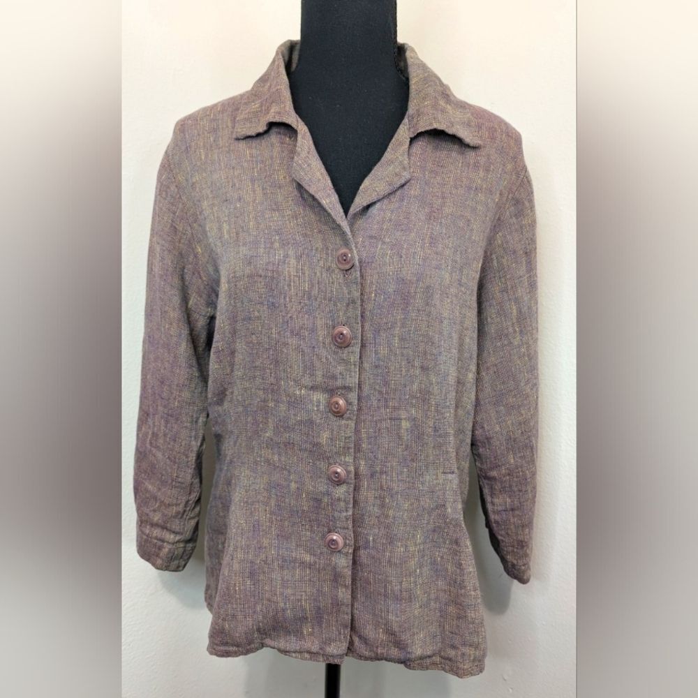 Flax Preppy 90s Academia Coastal Normcore Minimalist Linen Shacket S